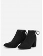 Lace Up Back Block Heeled Ankle Boots