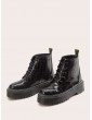 Croc Embossed Lace-up Front Combat Boots
