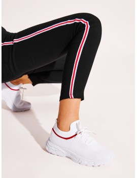 Lace-up Front Knit Sneakers