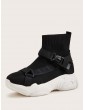 Buckle Front Mesh Chunky Sneakers