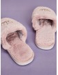 Rhinestone Decor Fluffy Slippers