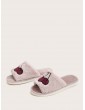 Fruit Embroidered Fluffy Slippers