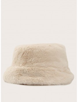 Solid Fluffy Bucket Hat