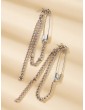 Chain Tassel Clip Drop Earrings 1pair