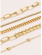 5pcs Rhinestone & Chain Link Bracelet