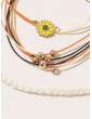 3pcs Sunflower Decor Braided Bracelet Set