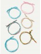 Multi-layered Color-block String Bracelet 6pcs