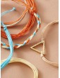 Geometric Decor String Bracelet 6pcs