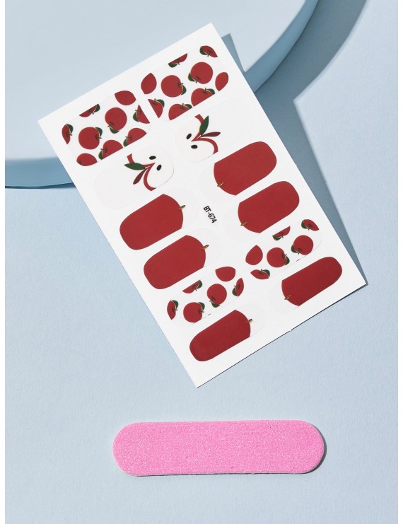 3D Christmas Apple Graphic Nail Stickers