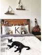 Letter Print Cushion Cover 1pc