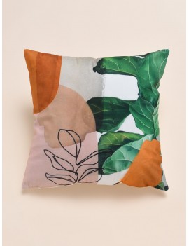 Watercolor Plant Print Cushion Cover