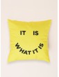 Slogan Smile Print Cushion Cover
