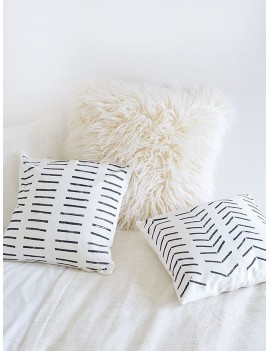 1pc Simple Line Print Cushion Cover