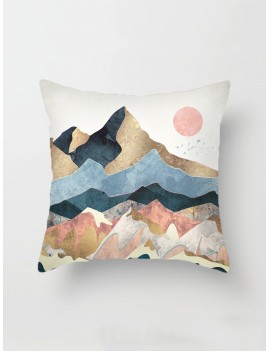 Mountain & Sun Print Cushion Cover