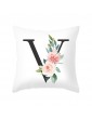 Floral Letter Graphic Cushion Cover
