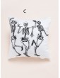 1pc Skeleton Pattern Cushion Cover