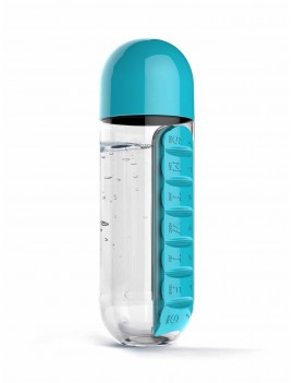 2 In 1 Pill Organizer Water Bottle