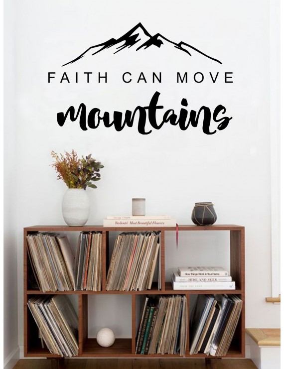 Simple Mountain & Slogan Print Wall Sticker