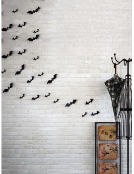 Halloween 3D Black Bat Wall Sticker 12pcs