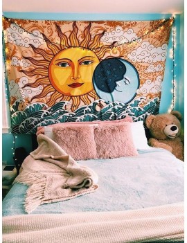 Sun God & Moon Print Tapestry