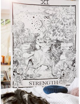 Lion & Girl Print Tapestry