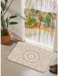 Symmetrical Flower Print Floor Mat