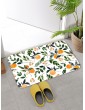 Orange & Leaf Print Floor Mat