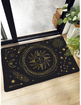 Bronzing Sun & Moon Print Floor Mat