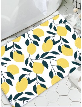 Lemon & Leaf Print Floor Mat
