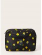 Lemon Print Travel Storage Bag With Hanging Hook