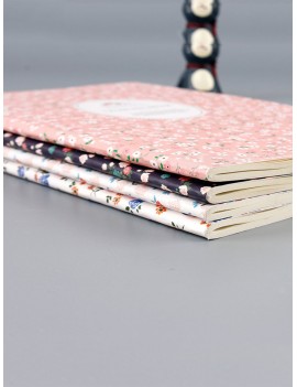 1pc Floral Overlay Print Cover Notebook