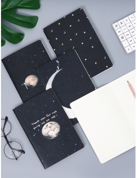 Starry Sky Print Cover Notebook Set 4pcs