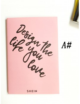 Slogan Print Cover Notebook 1pack