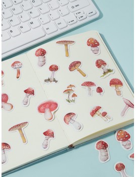 45pcs Cute Mushroom Print Sticker