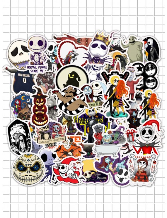 50pcs Halloween Horror Ghost Print Sticker
