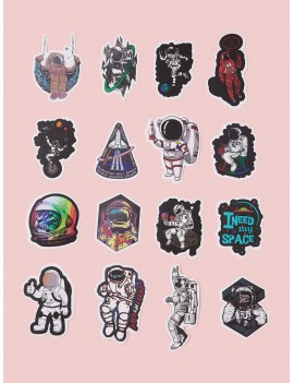 Cartoon Astronaut Print Sticker 50pcs
