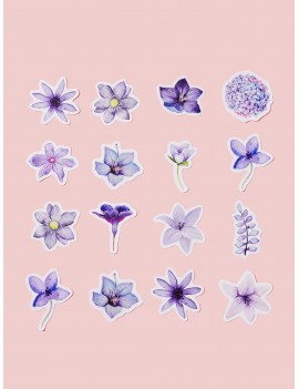 Iris Flower Print Sticker 45pcs