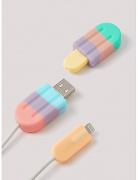 Random Color Ice Cream Shaped USB Cable Protector 1pc