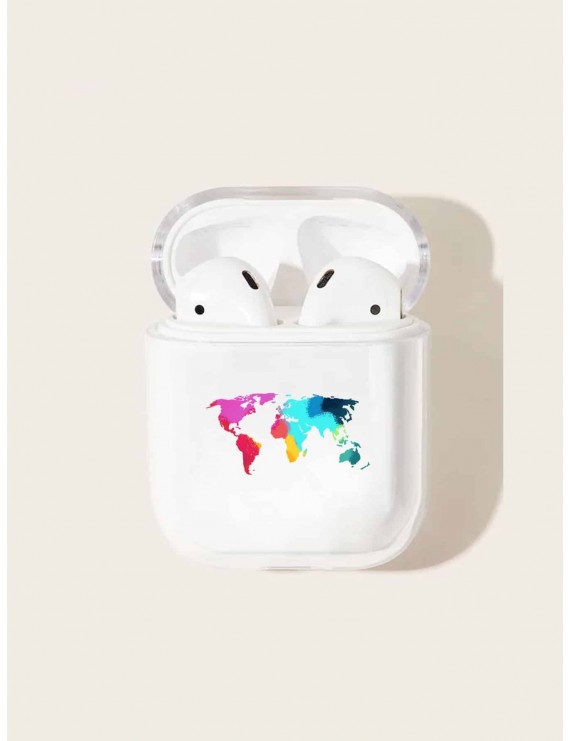 Colorful Map Pattern Airpods Box Protector