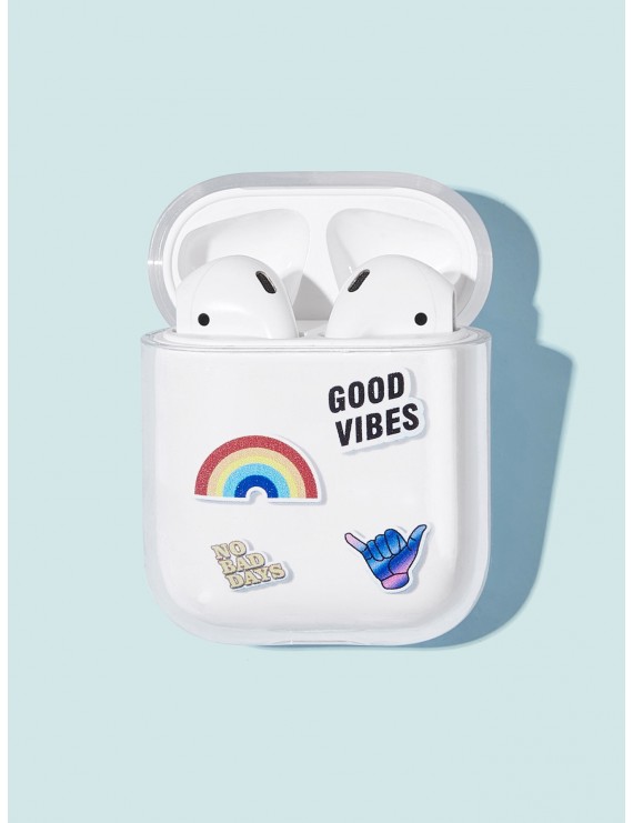 Rainbow & Letter Pattern Air-pods Box Protector